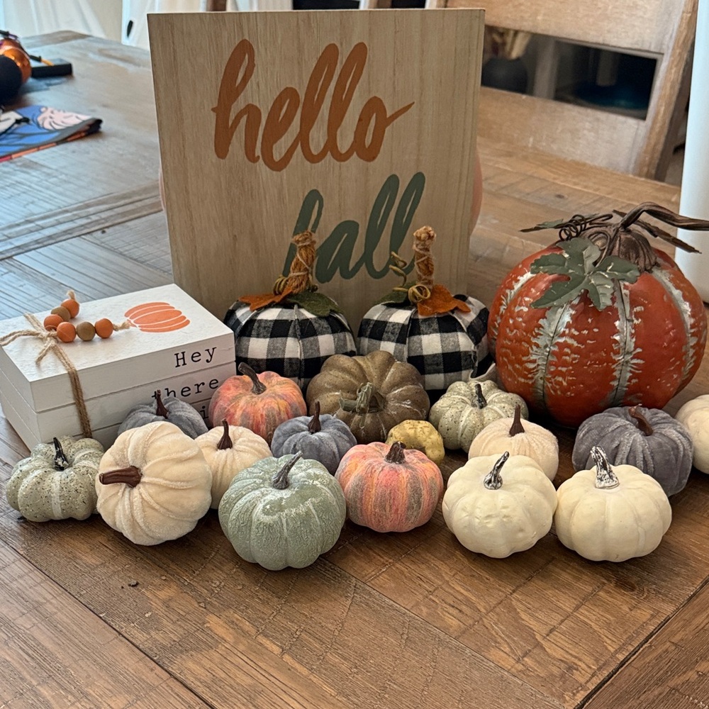 Hobby Lobby Fall Decor Set with Orange, Black, and White Accents